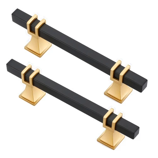 Lepatape 10 Pack 4 Inch Black and Gold Cabinet Pulls Black and Gold Cabinet Handles Kitchen Cabinet Pulls Dresser Drawer Pulls Kitchen Cabinet Hardware
