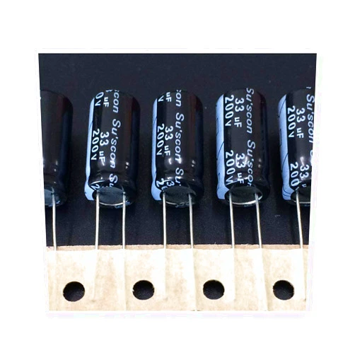 ProIcWorld 10Pcs 33uF 200V Su'scon MK Series 10x20mm 200V33uF Aluminum Electrolytic Capacitor