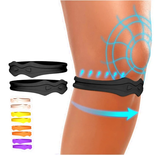 Fit Geno Fitgeno Knee Strap Patella Support: Knee Band for Patellar Tendon Pain Relief - Knee Brace for Tendonitis Jumpers Running Sports Basketball Men Women 2 Packs (Black)