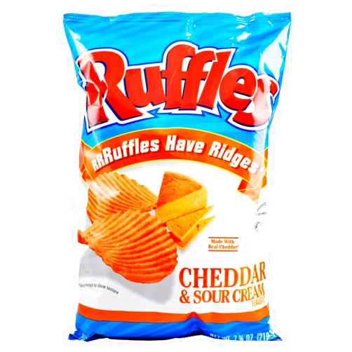 Ruffles Ridged Potato Chips, Cheddar and Sour Cream, 7.75 Ounce