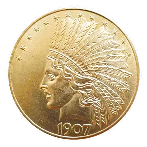 Generic MarshLing Antique Liberty Indian Head Ten-Dollars Coin - Rare Coins Coins for Collectors Uncirculated Morgan Silver Dollars (Gold)