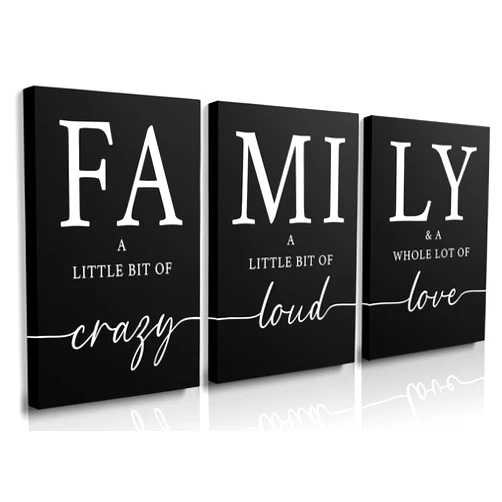GUBIYU Black Family Home Wall Decor for Living Room Dining Room Pictures Wall Art Bedroom Artwork Posters for Walls Inspirational Family Love Home Decor Entryway Art Print Canvas Paintings 12