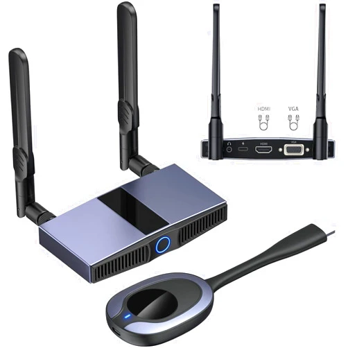 AantnaSR Wireless HDMI Transmitter and Receiver Kit - Plug & Play, Stable 2.4/5GHz Streaming to Monitor, Projector, HDTV - Ideal Wireless HDMI Extender for Laptop, PC, Camera, TV Box