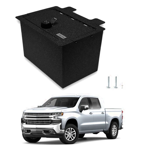 TUOJUE Center Console Safe Gun Safe Box Compatible with 2019-2022 Chevy Silverado 1500 / GMC Sierra 1500 NOT FOR REFRESHED MODELS, with 4-Digit Combo Lock, Center Console Organizer