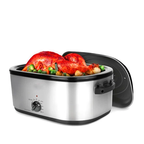 SAdbe Large Capacity 22 Quart Electric Roaster Oven - Stainless Steel, Self-Basting Lid, Keep Warm - Perfect for Roasting, Baking, and More