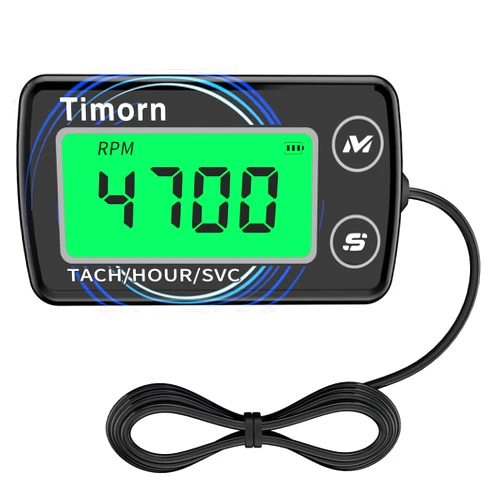Timorn Small Engine Tachometer Hour Meter: Timorn Digital Inductive Waterproof Tiny Tach Meter & RPM Meter & HR Meter for Dirt Bike | Chainsaw | Lawn Mower | Generator Motorcycle Boat Marine Outboard