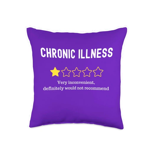 Chronic Illness Rating.Badge for Spoonie Community Chronic Illness Rating. Humor & Solidarity Badge for Spoonie Throw Pillow