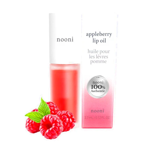 NOONI Korean Lip Oil - Appleberry | Lip Stain, Gift, Long-Lasting, Moisturizing, Plumping, Revitalizing for Dry Lips, Waterproof, No Peel Off, Korean Lip Tint, Vegan, 0.12 Fl Oz