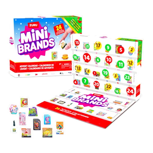 Mini Brands Advent Calendar 2024 by ZURU Mini Brands Limited Edition Advent Calendar with 4 Exclusive Minis, Mystery Collectibles Toys Comes with 24 Minis