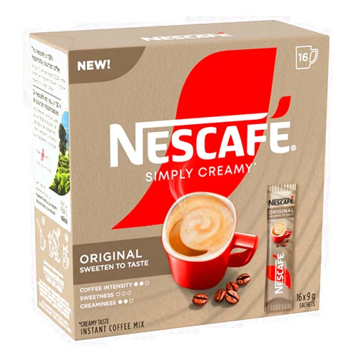 Nescafe Simply Creamy Instant Coffee, 16 x 9g Single Serve Sachets, 144g/5 oz. Box