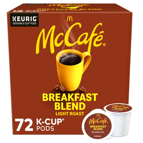 McCafe Breakfast Blend, Single Serve Coffee Keurig K-Cup Pods, Light Roast, 72 Count