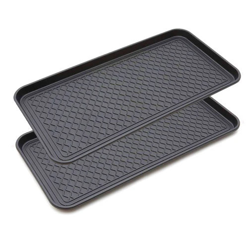FDGARDEN 2 Pack Large Multifunctional Boot Tray Boot Mat Washable Indoor or Outdoor Tray Mat for Shoes Boots Plants Pots Paint Tins Pet Bowls Car Storage, 30 x 15 x 1.2 Inches