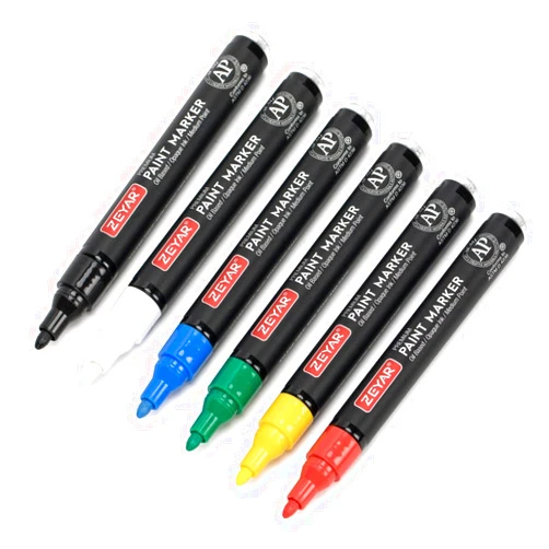 ZEYAR Permanent Oil-Based Paint Markers, Medium Point, Waterproof ink, Expert of Rock Painting, Great on Mug, Rock, Glass, Canvas, Metal and more (6 Classic Colors)