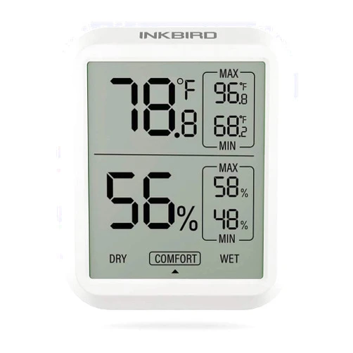 Inkbird Indoor Thermometer Hygrometer, Max & Min Records for Reptiles, ITH-20 Digital Room Thermometer Humidity Gauge with Temperature and Humidity Monitor for Guitar Ukulele Fridge