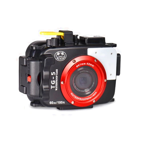Sea frogs Underwater Camera Housing Compatible with Olympus TG-5 IPX8 60m/196ft Maximum Diving Depth Waterproof Camera Case for Diving, Surfing, Rowing, Black
