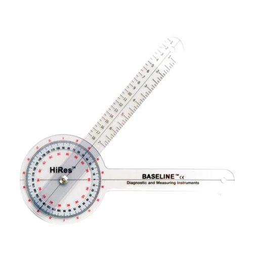 CanDo Baseline 12-1002HR Plastic HiRes 360 Degree ISOM Goniometer, 6
