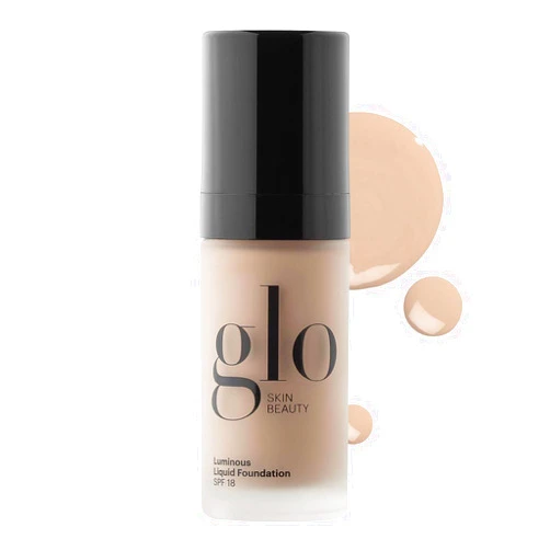 Glo Skin Beauty Luminous Liquid Mineral Foundation Makeup with SPF 18 (Naturelle) - Improves Uneven Skin Tone, Smooths & Corrects Imperfections, Sheer to Medium Coverage, Dewy Finish