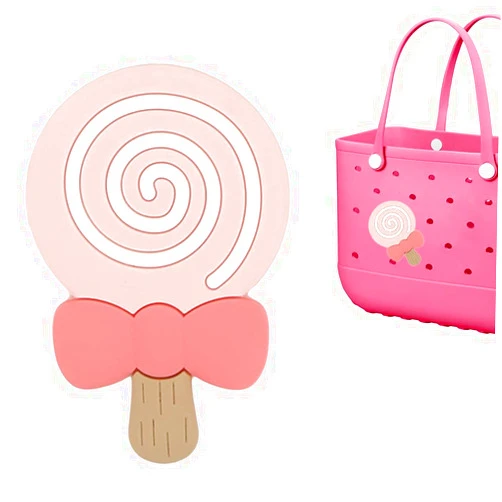 Yisowank Insert Charm Rubber Beach Bag Accessories Funny Charms for Bogg Bag Lollipop Shape