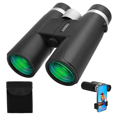 UNROEVS 12x50 High Powered Binoculars for Adults with Phone Adapter,Professional HD Binoculars with Bak4 Prisms,Large View Binoculars with Low Night Vision for Bird Watching Cruise Ship Hunting Travel.