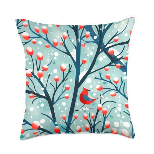 Modern Aesthetic Design Studio Winter Aesthetic Pattern - Cozy Nordic Snowflake Design Throw Pillow