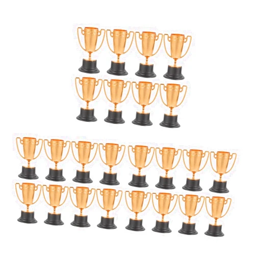 GOOHOCHY 24 Pcs Mini Trophy Toy for Mini Trophies for for Winning Prizes Trophies Participation Trophy Small Award Trophy Blow up Trophy Trophies Medals Plastic re-usable