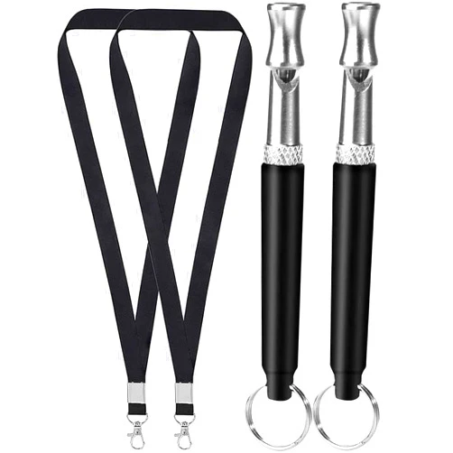 Vileda Dog Whistle, 2 Pack Professional Ultrasonic Dog Whistle to Stop Barking for Neighbors Dog, Ultrasonic Recall Dog Training Whistles, Silent Dog Whistle to Stop Barking Training Control Tools, Lanyard