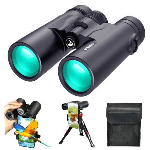 Gosky 8x42 Roof Prism Binoculars for Adults, HD Professional Binoculars for Bird Watching Travel Stargazing Hunting Concerts Sports-BAK4 Prism FMC Lens-with Phone Mount Tripod Strap Carrying Bag