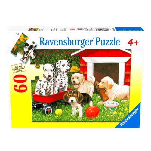 Ravensburger Puppy Party | 60-Piece Jigsaw Puzzle for Kids | Unique, Pieces | Enhances Concentration and Creativity | Ideal Gift for Birthdays and Holidays