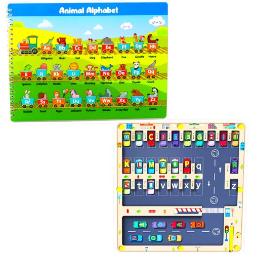 NOWRICH Magnetic Alphabet Maze Letter Puzzle, Toddler Preschool Learning Activities Handwriting Practice Book
