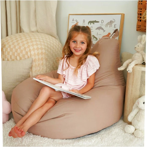 ZICOTO Stuffed Animal Storage Bean Bag Chair Cover for Kids - Easily Turn Plushie Toys into a Comfy Toddler Chair - Durable Lounge Stuffie Bag for Playroom, Living Room or Nursery Decor - Cover Only