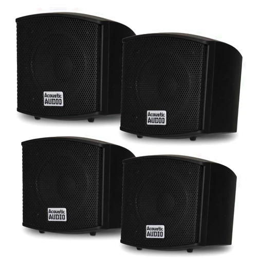 Acoustic Audio by Goldwood Acoustic Audio AA321B Mountable Indoor Speakers 800 Watts Black 2 Pair Pack AA321B-2Pr