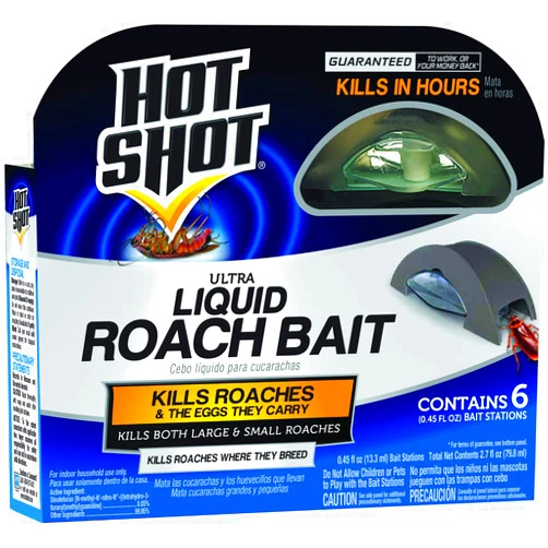 Hot Shot Liquid Roach Bait, Roach Killer, 1 Pack, 6-Count
