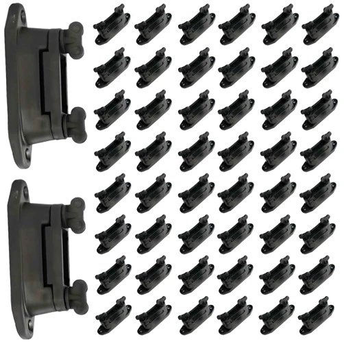 EFencSolv 50 Pack Electric Fence Tape clamp Corner Stretch tensioner insulators screwlock polytape for Wood Post