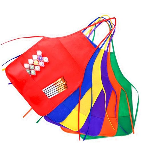 KUUQA Kids Art Apron with Two Pockets Children Painting Smocks Bulk for Craft Home Kitchen Classroom Painting Supplies