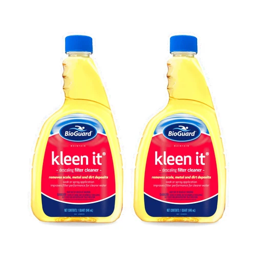 BioGuard Kleen It Filter Cleaner, 1 Quart, Pack of 2, Descaling Formula for Improved Filter Performance and Clearer Water