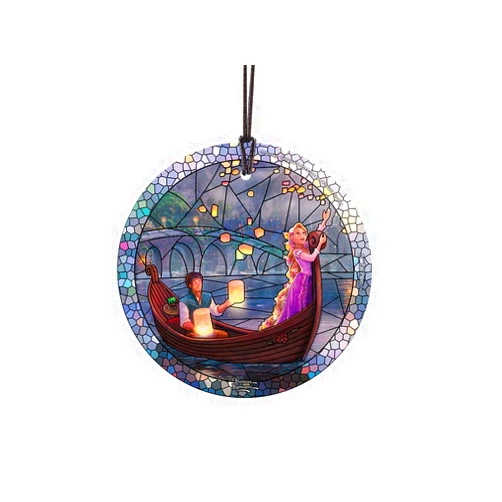Trend Setters Disney – Tangled – Rapunzel – Stained Glass Effect – 3.5” Starfire Prints Hanging Glass Print Accessory – Light Catching Hanging Accessory – Ideal for Gifting and Collecting