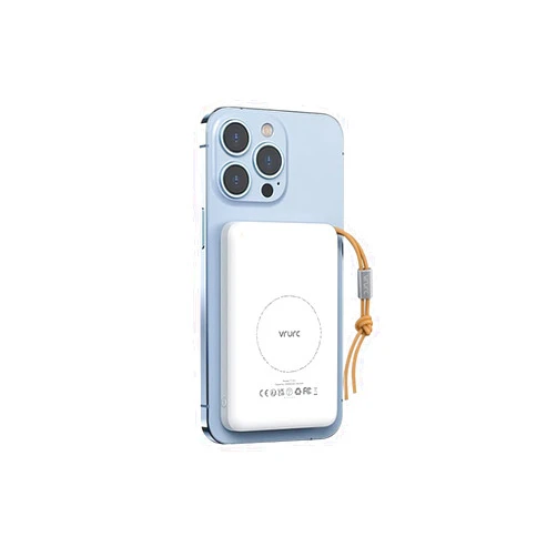 VRURC Wireless Power Bank for iPhone, 10000mAh PD 20W USB C Fast Charging, Magnetic Battery Charger, Portable Phone Charger Compatible with iPhone 16 15 14 13 12 Pro Max - White