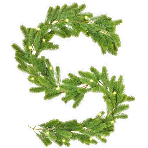 Fegwave 6.2Ft Christmas Garland with Lights, Christmas Greenery Pine Garland for Holiday Mantel Fireplace Decor Indoor, Battery Operated Christmas Garland with Lights