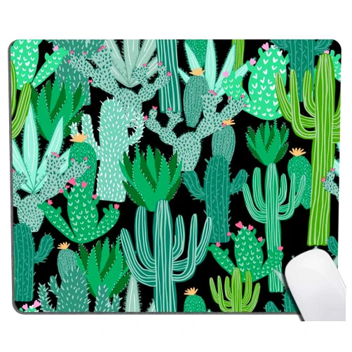 Solekla Mouse Pad Cacti Green Mousepad Cactus Office Decor for Women Men Desk Accessories Funny Floral Mousepad Gift for Coworker Boss 7.9 x 9.5 x 0.12inch