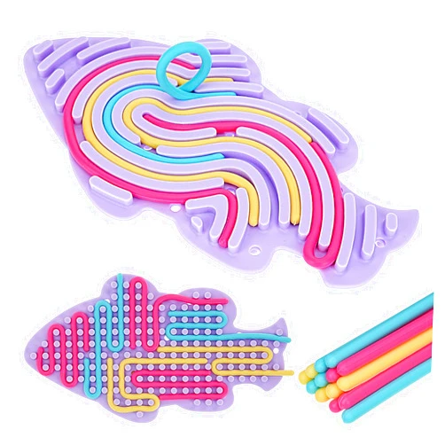 Kannino Sensory Activity Board, Sensory Toys for Calming Double Side Silicone Sensory Board Kids Busy Board for Fine Motor Skill Portable Travel Toys for Anxiety Relief Stress (Fish)