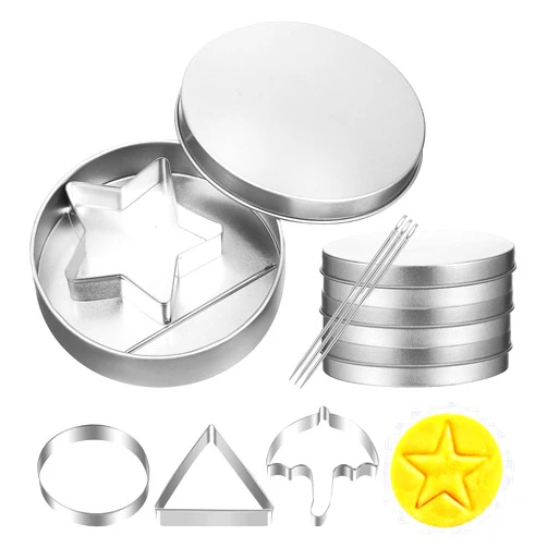 NIYANGLE Korean Sugar Candy Making Tools Sugar Game Kit Cookie Cutters Biscuit Molds Umbrella Triangle Star Round Baking Molds for Christmas Party Favor Cookie Kit