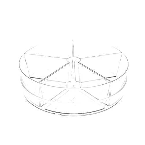 Roninkier Clear Lazy-Susan Organizer with 5-Removable-Bins - 11 Inch Round Plastic Rotating Storage Container for Cabinet, Pantry, Kitchen, Fridge, Vanity