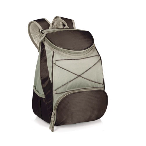 PICNIC TIME ONIVA - a Picnic Time brand PTX Backpack Cooler, Soft Cooler Backpack, Insulated Lunch Bag, (Black with Gray Accents)
