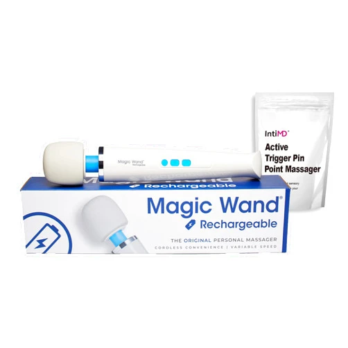 Vibratex Original Magic Wand Rechargeable Cordless HV-270 with Free IntiMD Active Personal Trigger Pin Point Massager