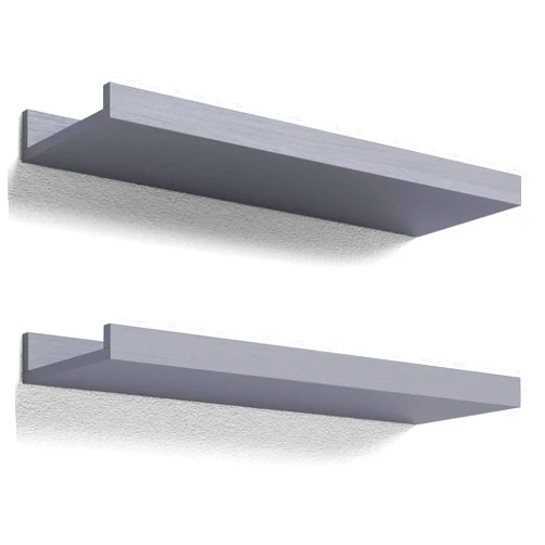 Boswillon Floating Shelves for Wall, Wall Shelves Set of 2, Bedroom Shelves with Lip, Display Picture Ledge Shelf for Wall Decor Bedroom Living Room Bathroom Kitchen - Grey