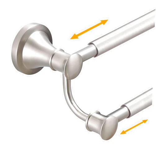 Hoimpro Adjustable Retractable 15-27 Inches Stainless Steel Bathroom Towel Bar, Bathroom Accessories Bath Hotel Double Towel Bar Rod Hanger Wall Mounted Towel Holder Towel Rack, Brushed Nickel