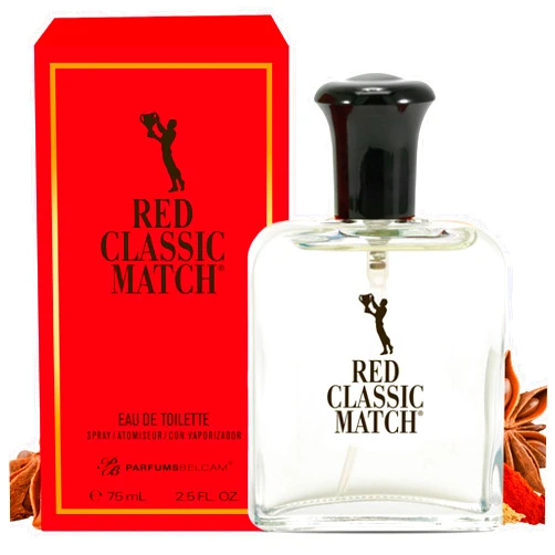 PB ParfumsBelcam Red Classic Match Eau de Toilette - Spicy Woody Amber Fragrance for Men, Long-Lasting Masculine Scent, Affordable Cologne Alternative, Signature Fragrance - 2.54 Fl Oz