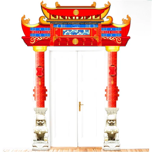 CHUNNIN Chinese New Year Porch Banner 2025 Lunar New Year Door Decorations Spring Festival Themed Party Door Banner Hanging Supplies Chinese Spring Festival Backdrop for Photo Booth Prop Outdoor Supplies