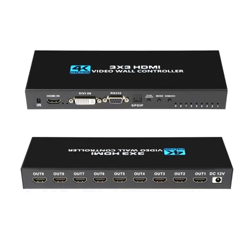 XYKJOBC 3x3 Video Wall Controller 4K HDMI DVI Input 1080P 3x3 2x3 2x4 4x2 1x4 TV Wall Controller Processor 9 Screen Splicing Splicer Box
