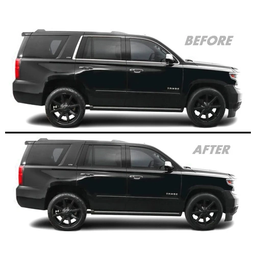 SlickMod Chrome Delete Blackout Vinyl Overlay for 2015-2020 Chevy Tahoe Window Trim (Gloss Black)